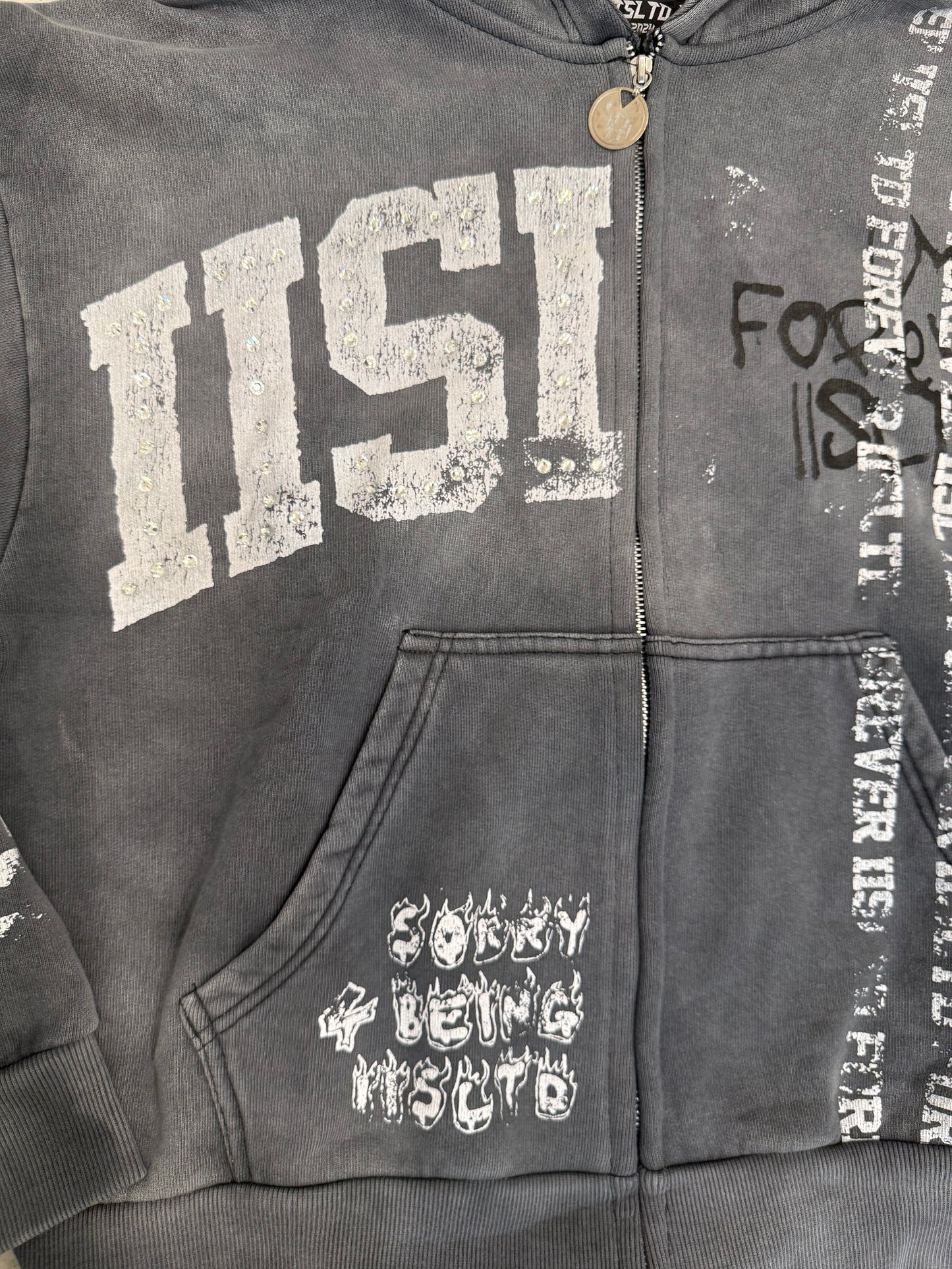 FOREVER IISLTD ZIP UP - GREY