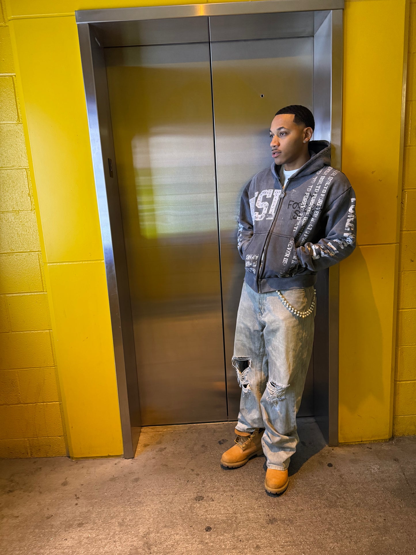 FOREVER IISLTD ZIP UP - GREY